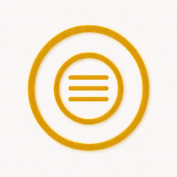 Aura GPX Library icon: golden double ring with a list mark